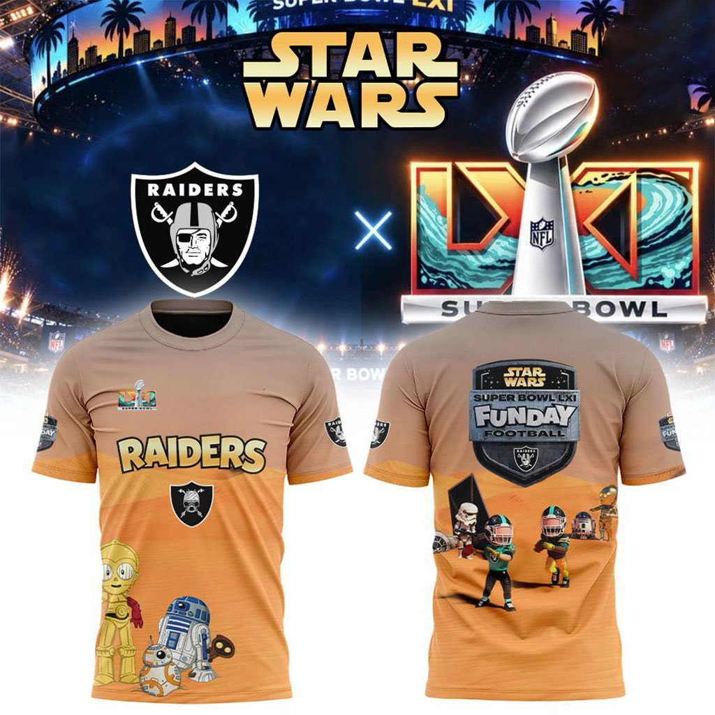 Las Vegas Raiders X Star Wars Super Bowl LXI 2027 T-Shirt LV Raiders Merch Football Fans Gear