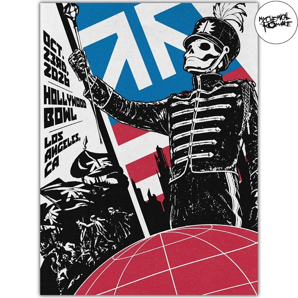 My Chemical Romance Los Angeles CA Poster At Hollywood Bowl Oct 23 2026 Wall Art Decor MCR Merch