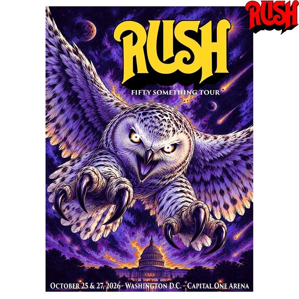 Rush Washington DC Poster Fifty Something Tour At Capital One Arena Wall Art Decor RUSH Merch