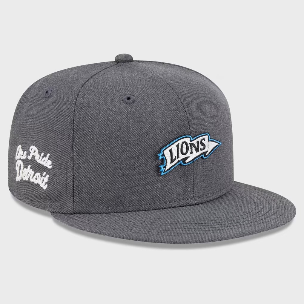 Detroit Lions Merch 2026 New Era Detroit Lions Pennant Pin Snapback Hat Gift For Football Lover