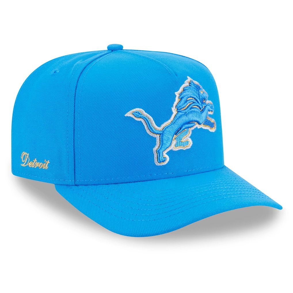 Detroit Lions Merch 2026 New Era Blue Detroit Lions Visor Pin Hat Embroidered Football Fan Gift