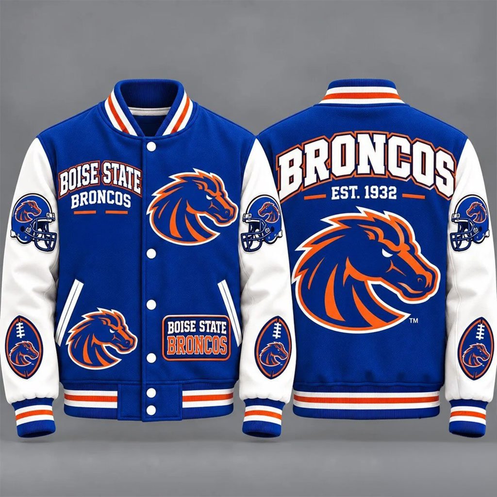 Boise State Broncos NCAA Vintage Football Varsity Letterman Jacket Boise State Broncos Merch