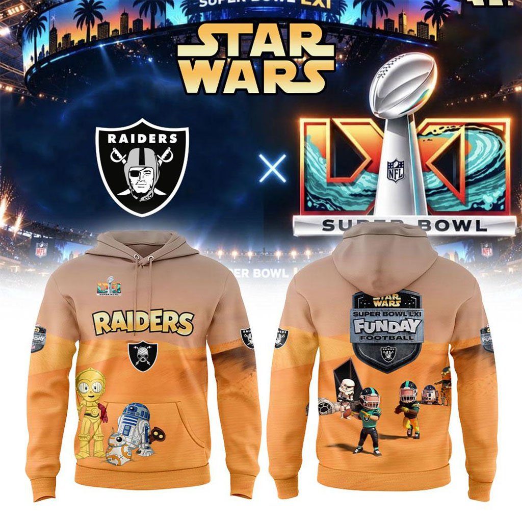 Las Vegas Raiders X Star Wars Super Bowl LXI 2027 Hoodie LV Raiders Merch Football Fans Gifts
