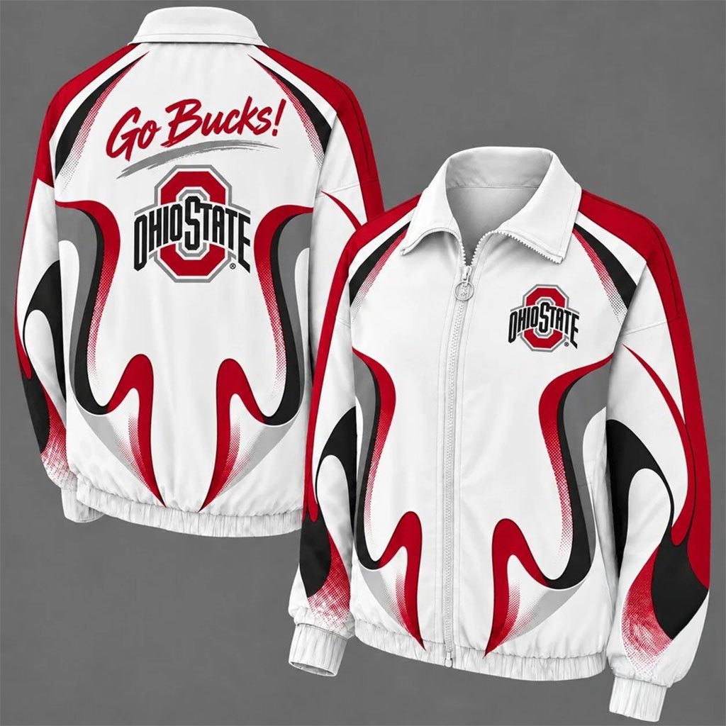 Ohio State Buckeyes Retro Flame Jacket Buckeyes Merch Presents For Football Fans