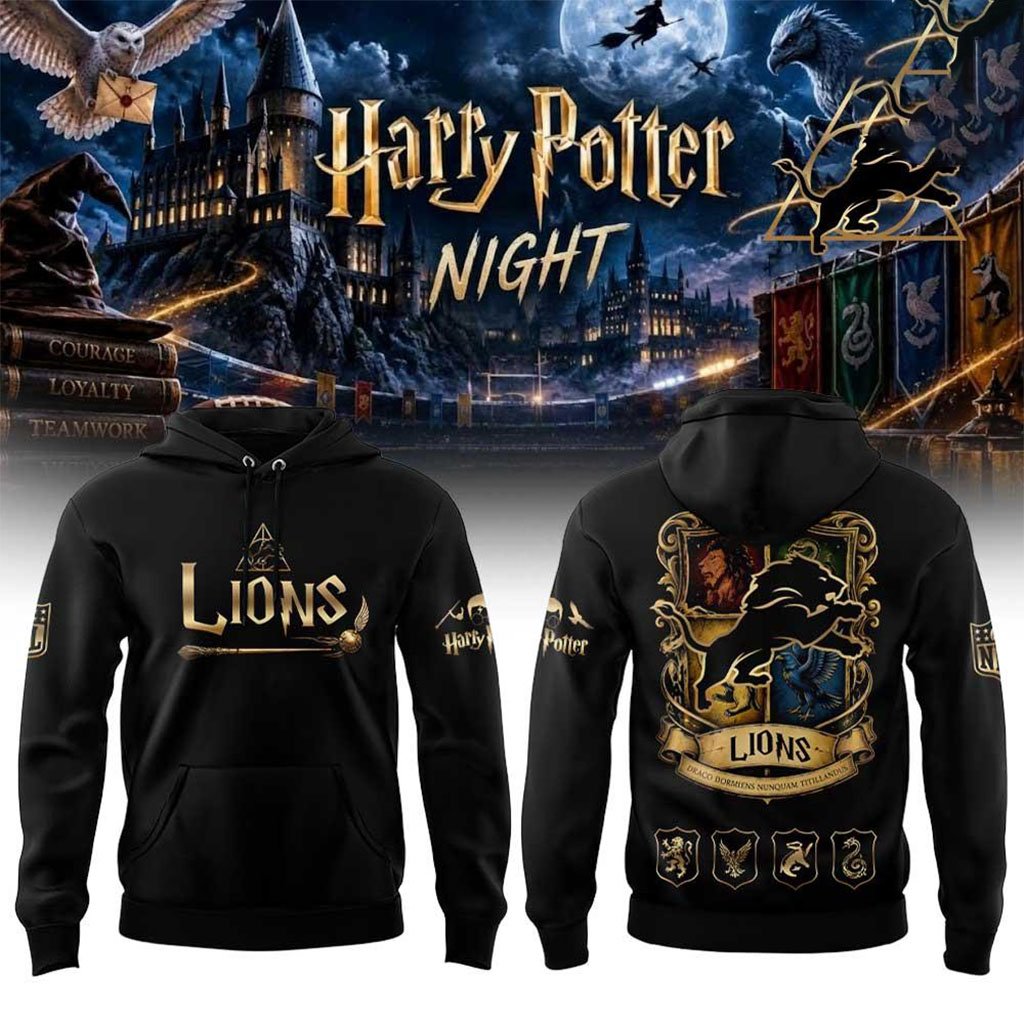 Detroit Lions X Harry Potter Night 2026 Hoodie Detroit Lions Merch American Football Gift Ideas