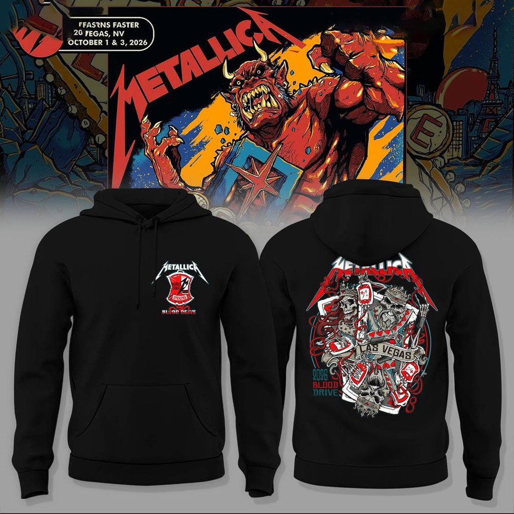 Metallica Life Burns Faster Las Vegas 2026 Tour Hoodie Blood Drive Hoodie Metallica Merch