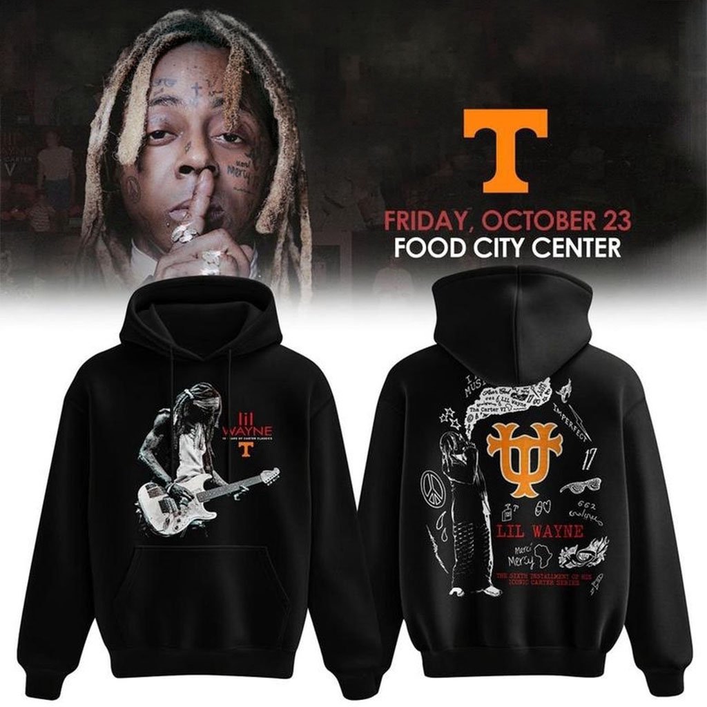 Tennessee Volunteers x Lil Wayne Merch 20 Years of Carter Classics Concert Hoodie Fan Gifts