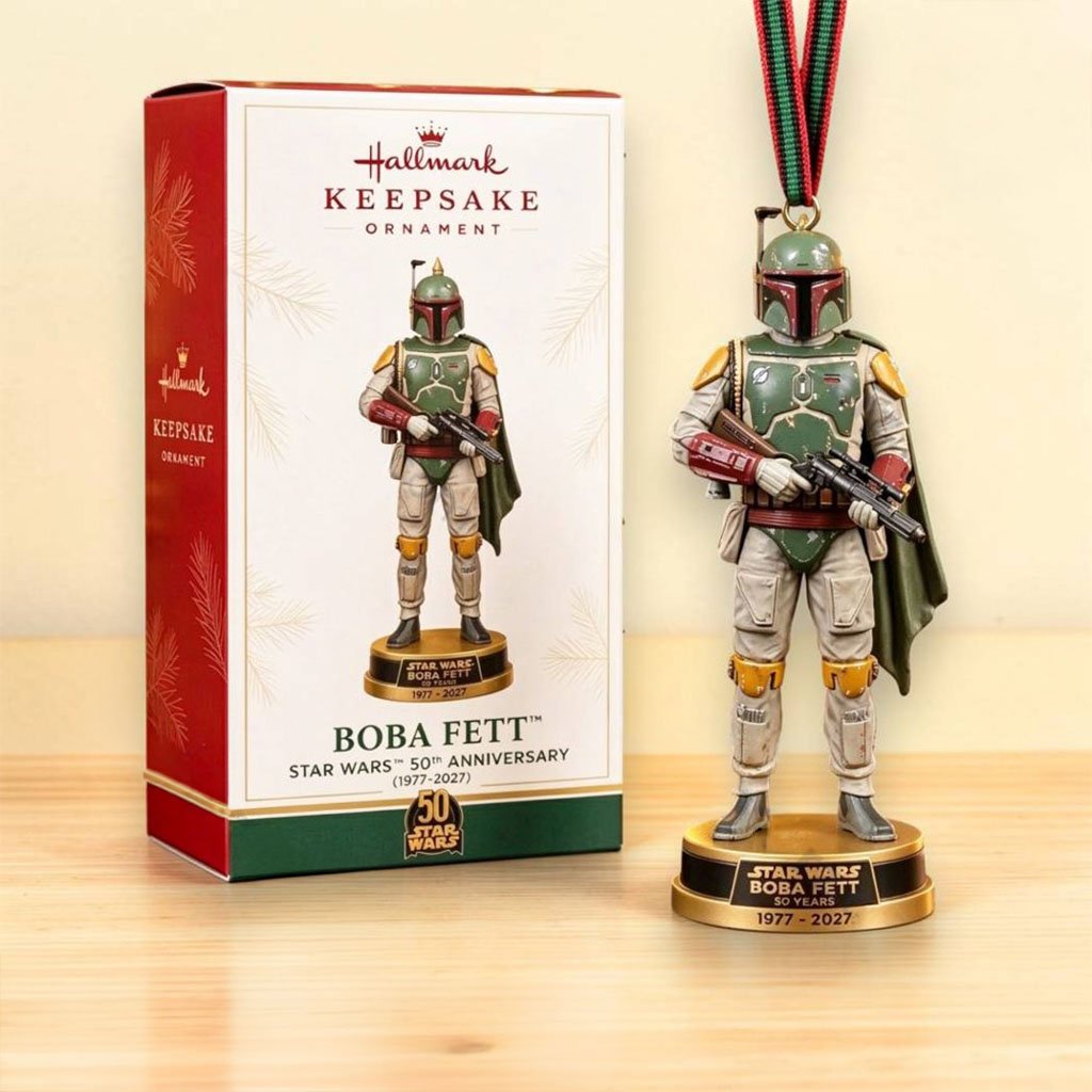 Boba Fett 1977 2027 50 Years Anniversary Star Wars Christmas Ornament 3D Star Wars Merch