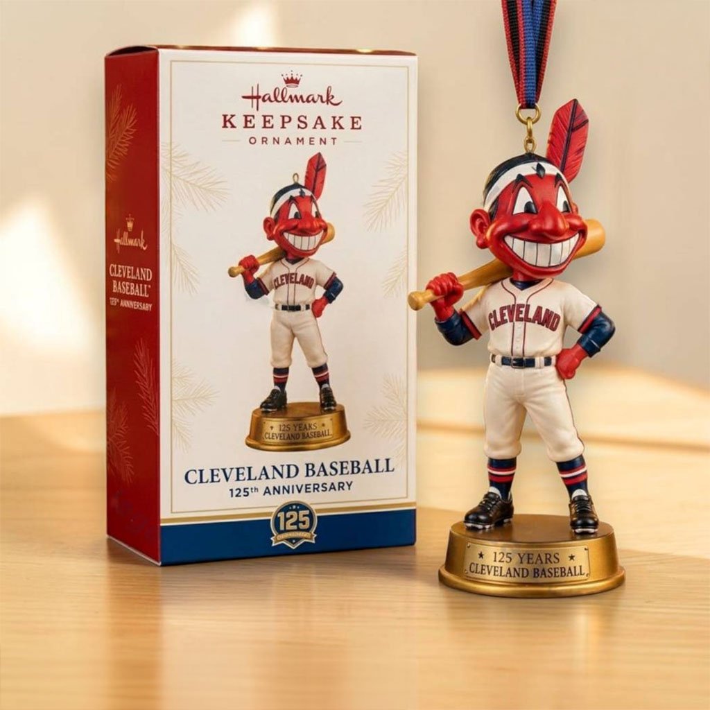 Cleveland Baseball Chief Wahoo Cartoon Christmas Ornament 3D Cleveland Guardians Merch Decor