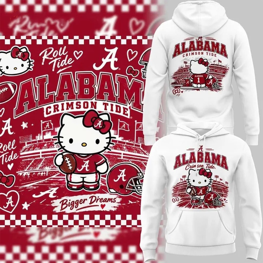 Alabama Crimson Tide x Hello Kitty Hoodie Crimson Tide Merch Football Fan Gift Ideas