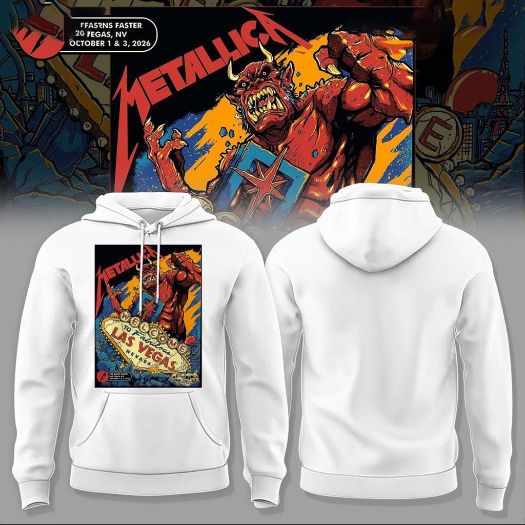 Metallica Life Burns Faster Las Vegas 2026 Tour Hoodie White Metallica Merch Gift For Fans
