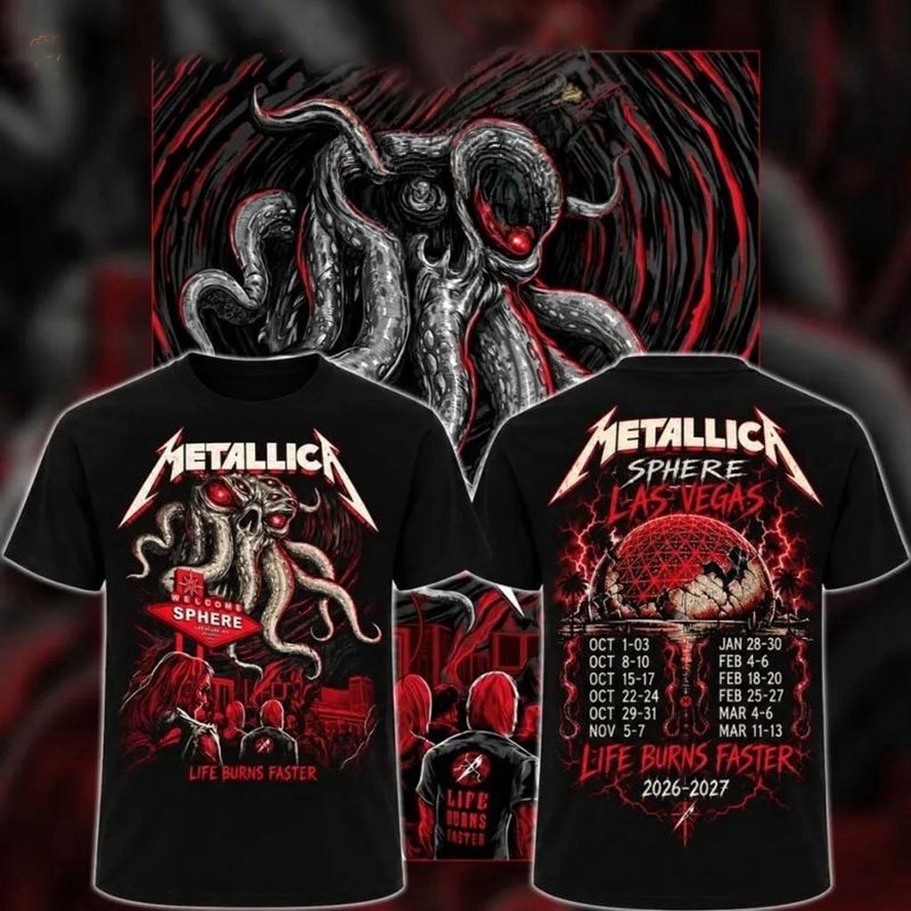 Metallica Sphere Las Vegas Concert Schedule 2026 T-Shirt Metallica Merch Gifts For Dudes