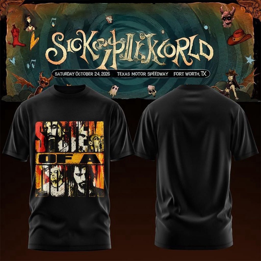 System Of A Down Sick New World Texas 2026 T-Shirt SOAD Merch Gifts For Music Lovers