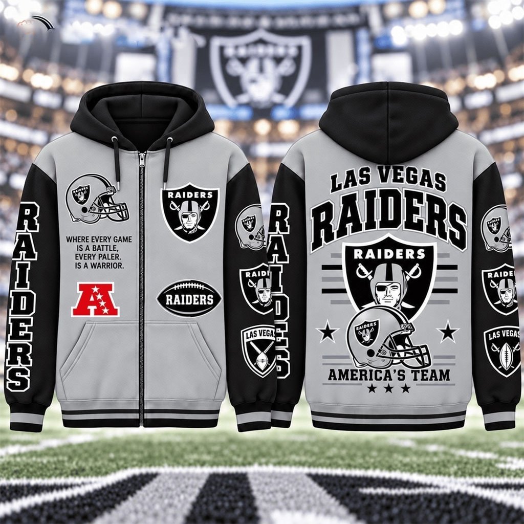 Las Vegas Raiders America's Team Gridiron Heritage Zip Hoodie Raiders Merch Football Apparel