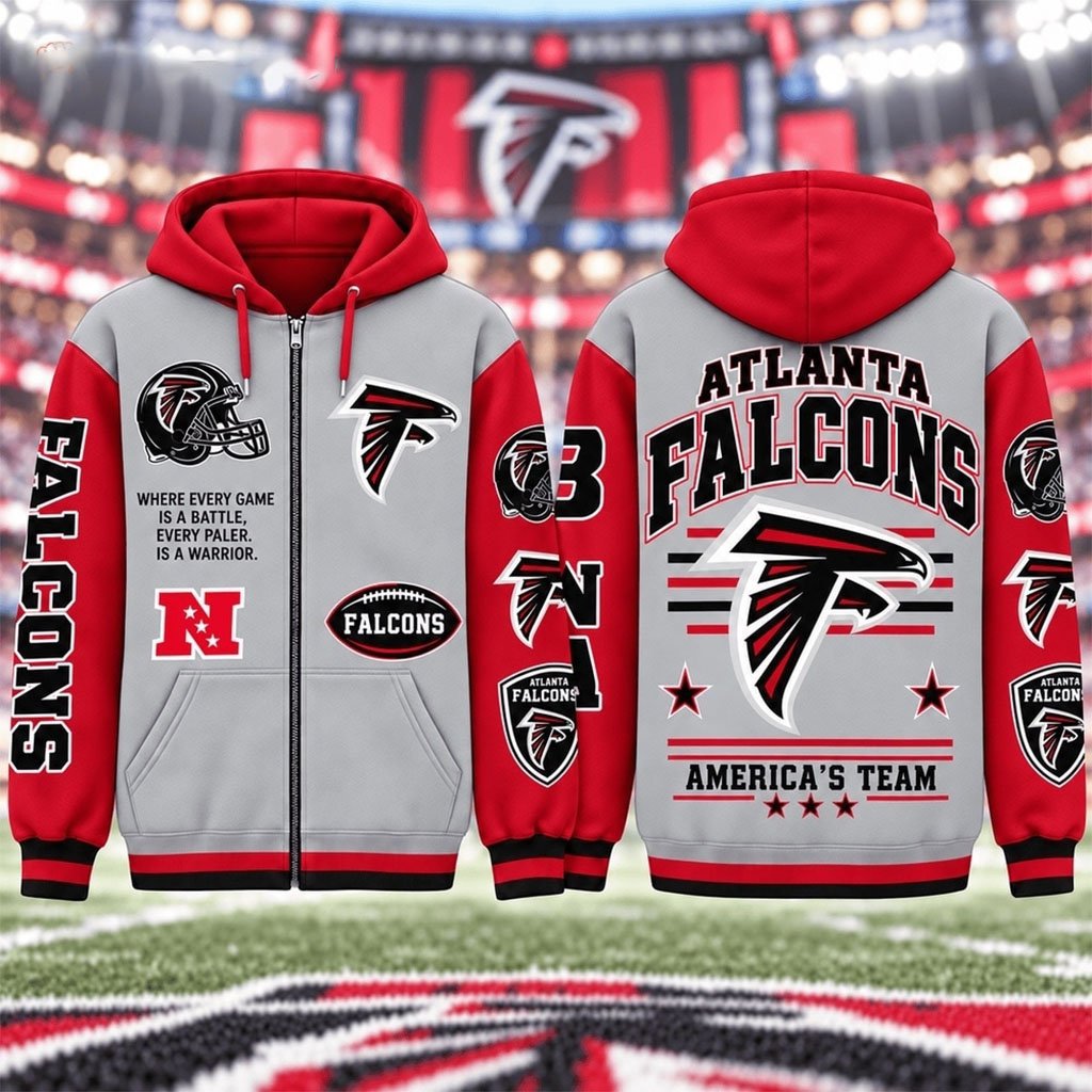 Atlanta Falcons America's Team Gridiron Heritage Zip Hoodie Falcons Merch Gifts For Football Fan