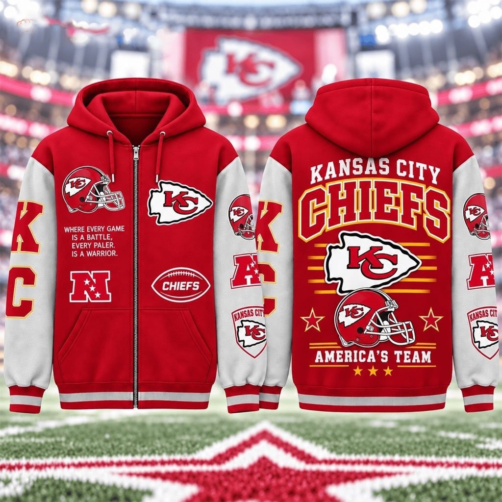 Kansas City Chiefs America's Team Gridiron Heritage Zip Hoodie Chiefs Merch Football Apparel
