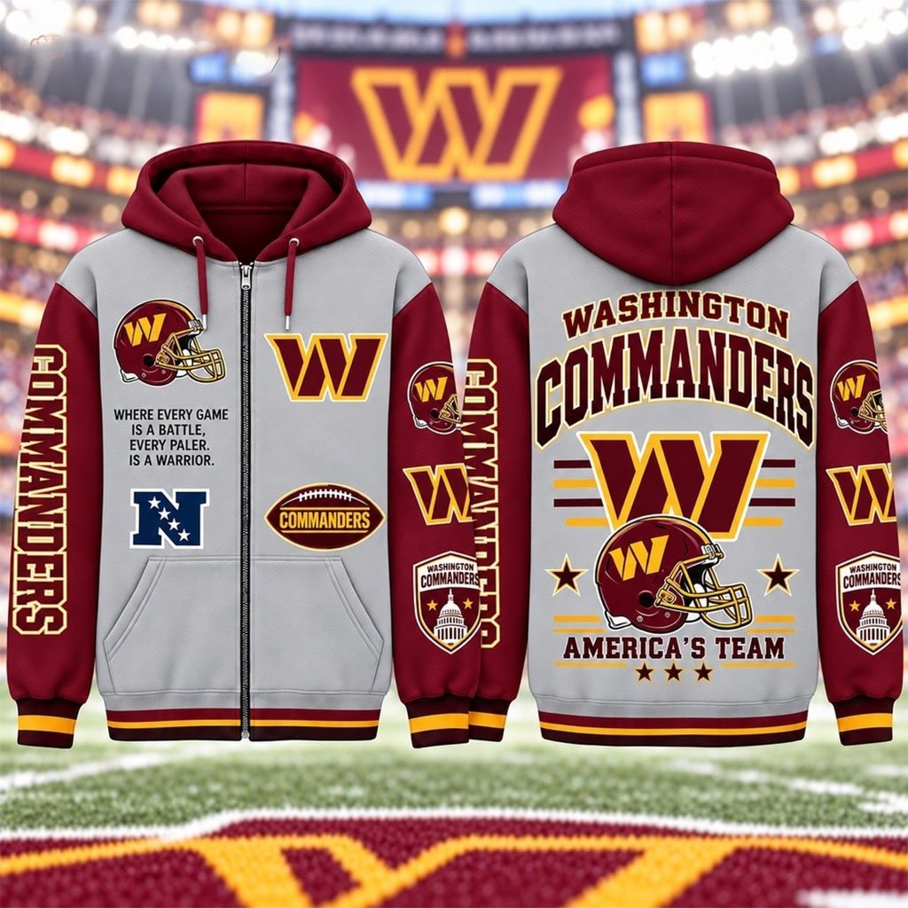 Washington Commanders America's Team Gridiron Heritage Zip Hoodie Commanders Merch Fan Gear