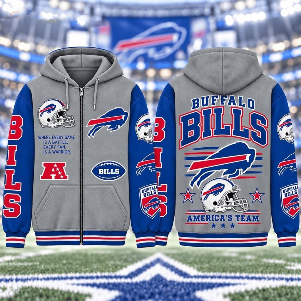 Buffalo Bills America's Team Gridiron Heritage Zip Hoodie Bills Merch Gifts For Football Lover