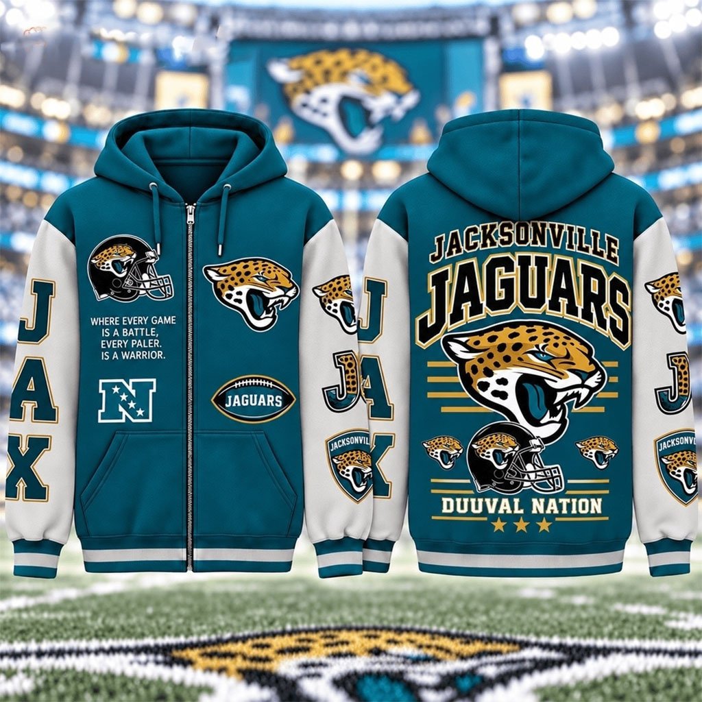 Jacksonville Jaguars America's Team Gridiron Heritage Zip Hoodie Jaguars Merch Football Apparel