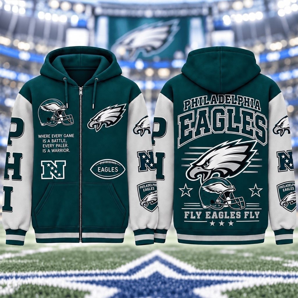 Philadelphia Eagles America's Team Gridiron Heritage Zip Hoodie Eagles Merch Football Clothes
