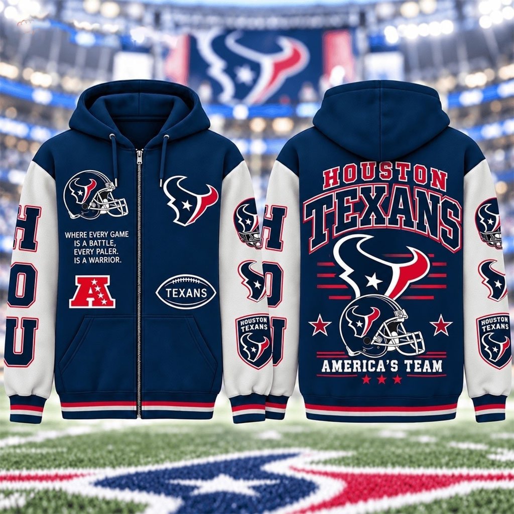 Houston Texans America's Team Gridiron Heritage Zip Hoodie Texans Merch Football Lover Gift