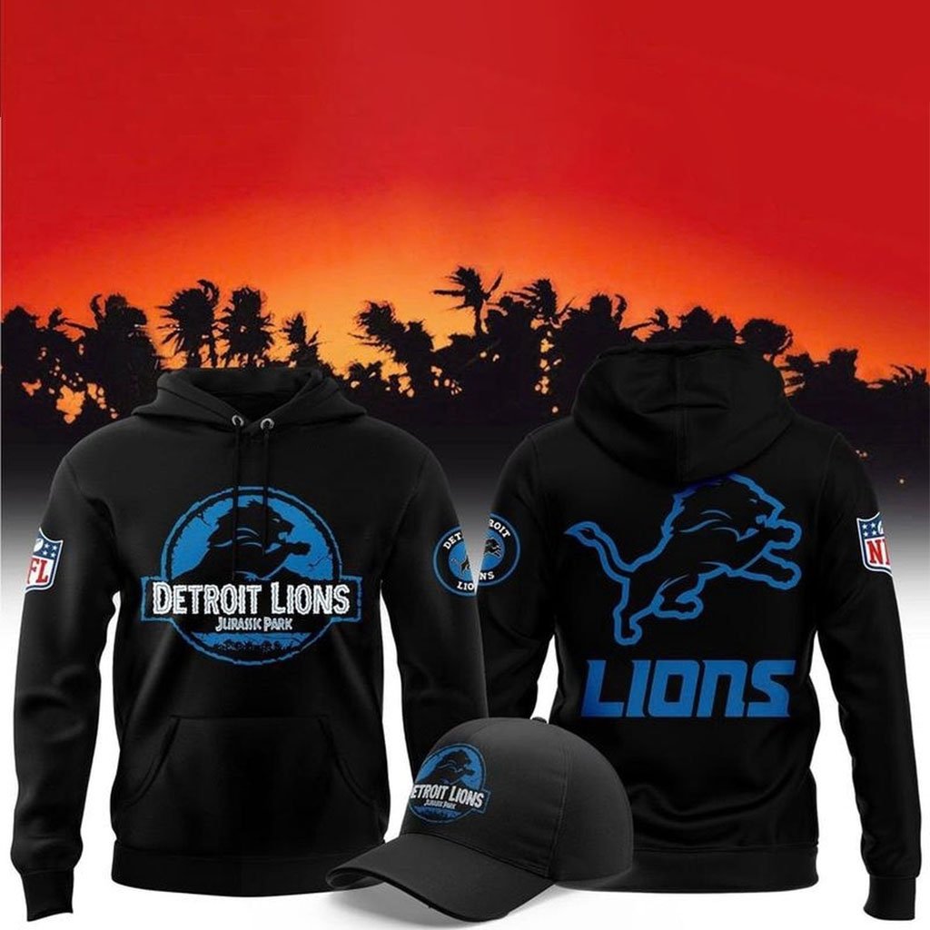 Detroit Lions x Jurassic Park 2026 Hoodie Lions Merch Presents For Football Fans