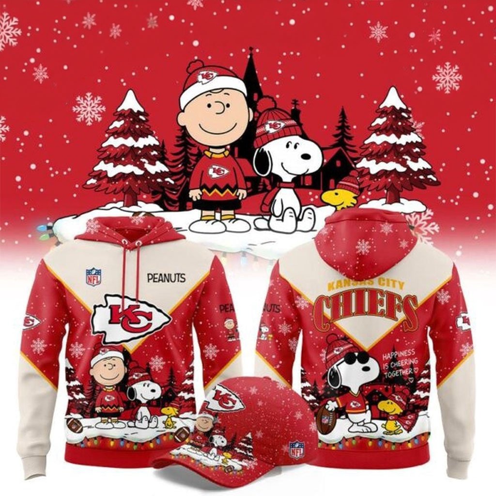 Kansas City Chiefs x Peanuts Christmas 2026 Hoodie KC Chiefs Merch Presents For Football Fans