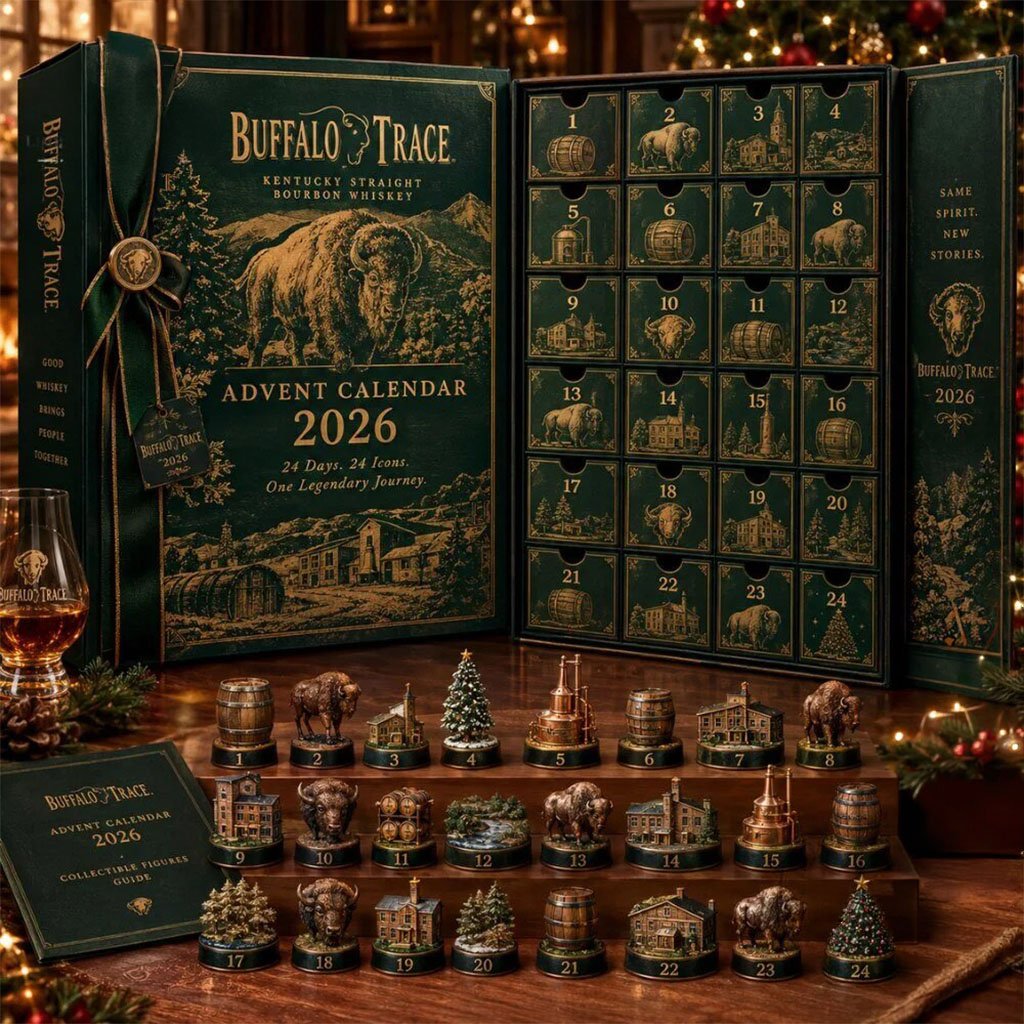 Buffalo Trace Bourbon Advent Calendar 2026 24 Days Christmas Countdown Ornaments Gifts For Dad