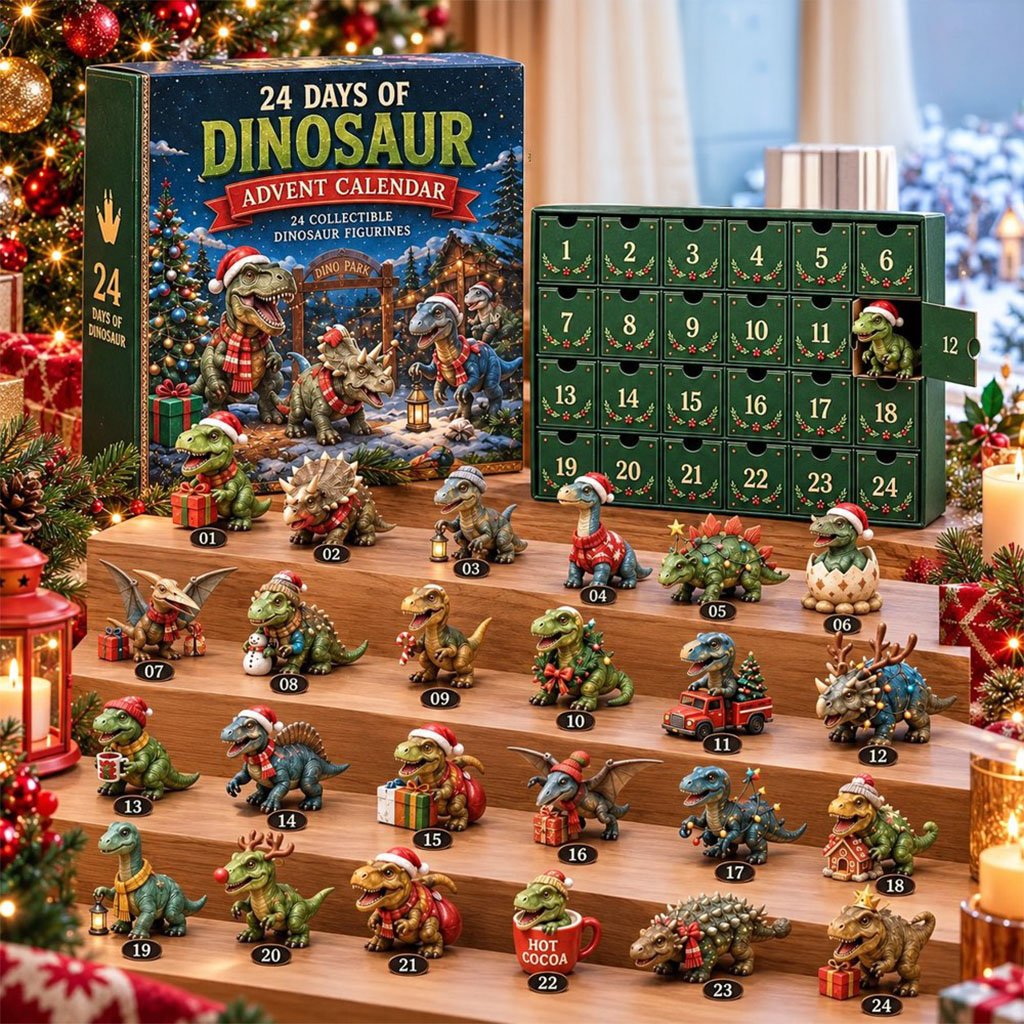 Dinosaur Christmas Advent Calendar 24 Days Countdown Dinosaur Ornaments Gifts For Dino Lovers