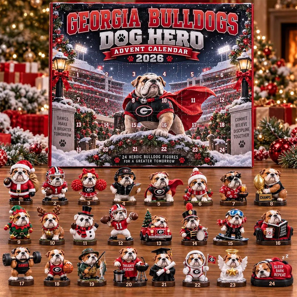Georgia Bulldogs Dog Hero Advent Calendar 2026 Xmas Tree Ornaments Georgia Bulldogs Merch