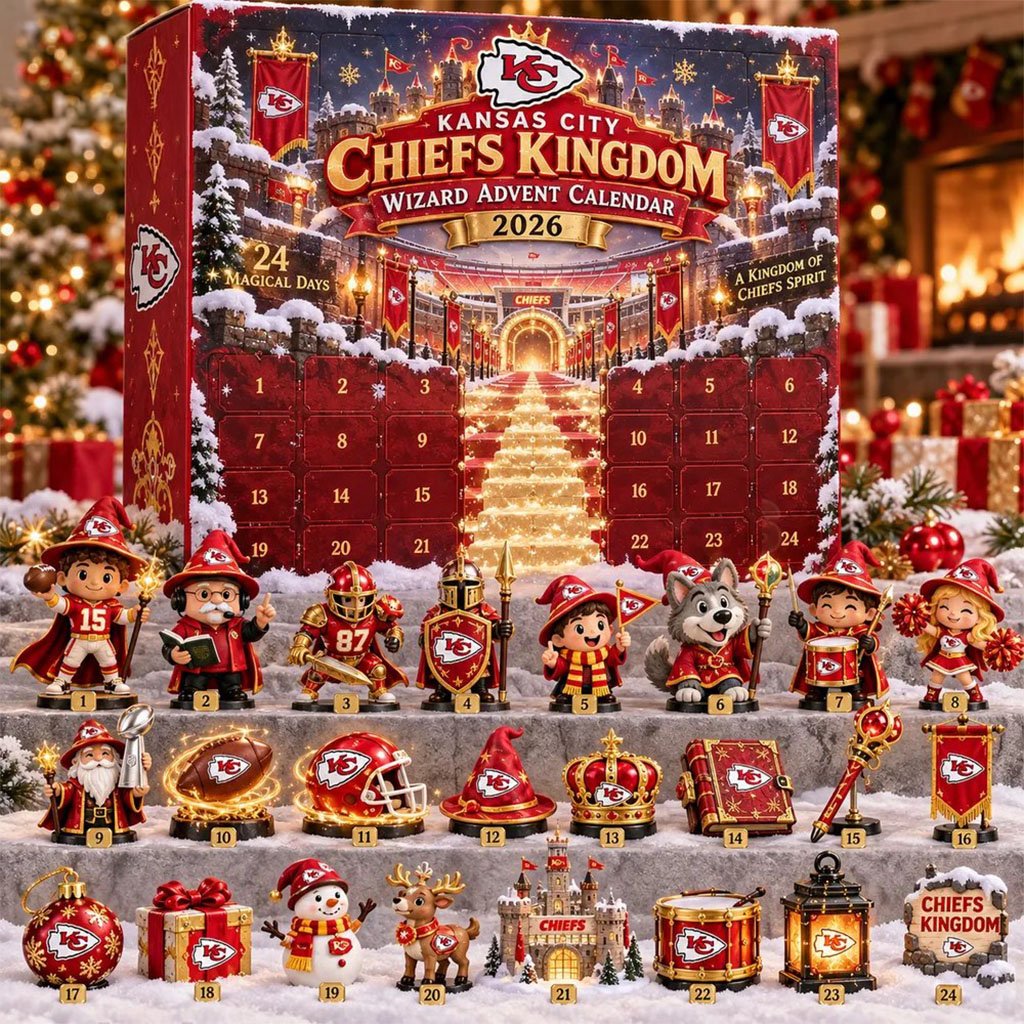 Kansas City Chiefs Kingdom Wizard Advent Calendar 2026 Christmas Ornaments Chiefs Merch