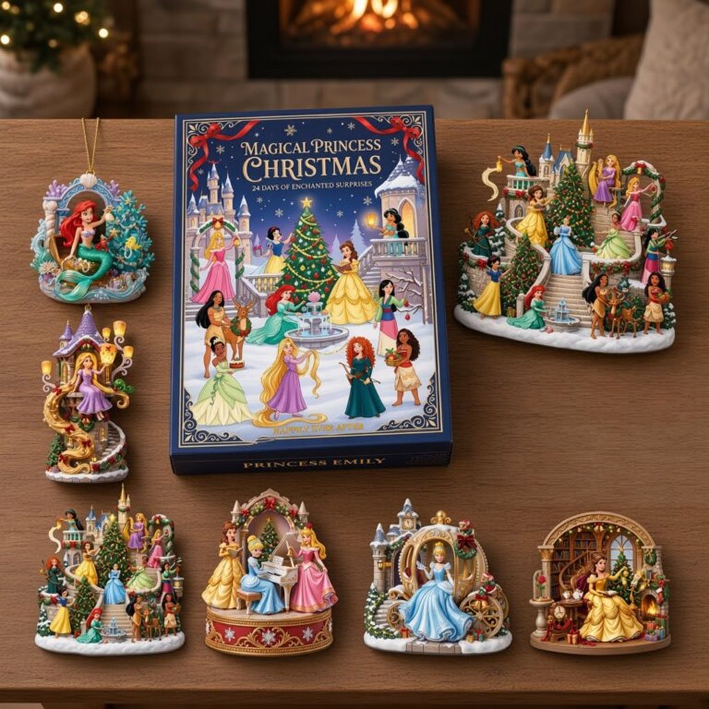 Magical Princesses Christmas Advent Calendar 24 Days Holiday Countdown Ornaments Her Gifts