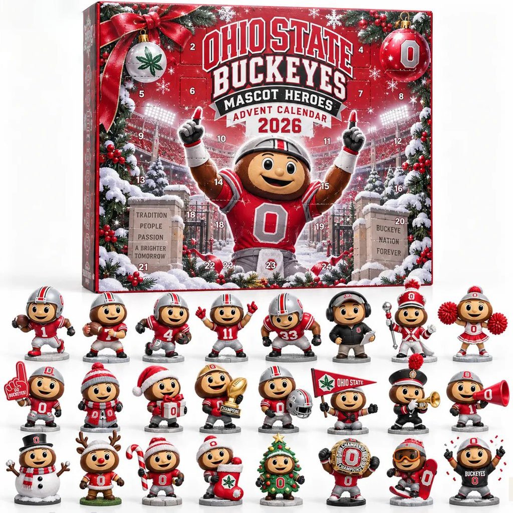 Ohio State Buckeyes Mascot Heroes Advent Calendar 2026 Xmas Tree Ornaments Buckeyes Merch