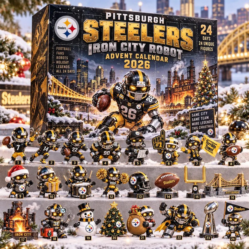 Pittsburgh Steelers Iron City Robot Advent Calendar 2026 24 Days Christmas Countdown Ornaments