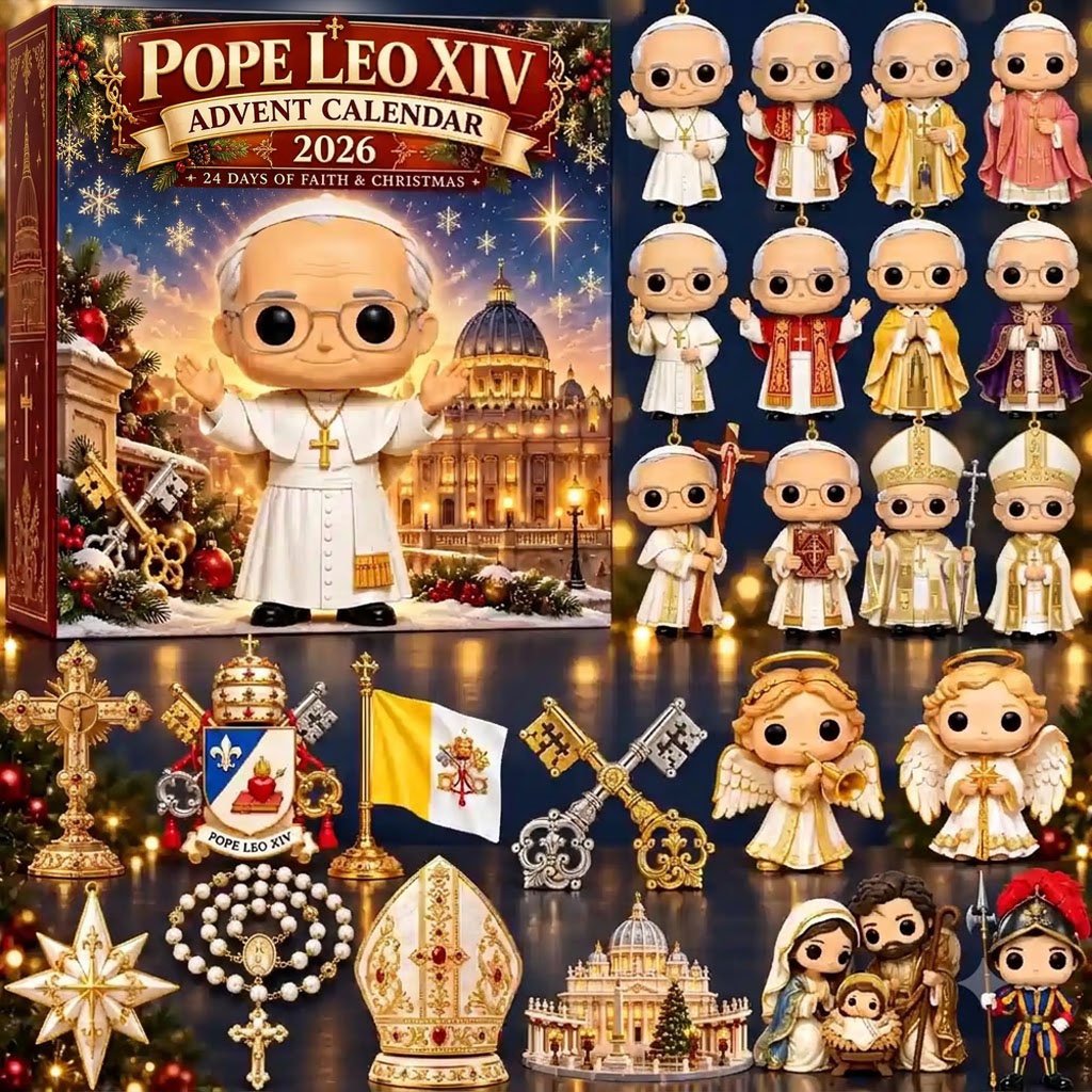 Pope Leo XIV Advent Calendar 2026 24 Days Christmas Countdown Catholic Ornaments Gifts