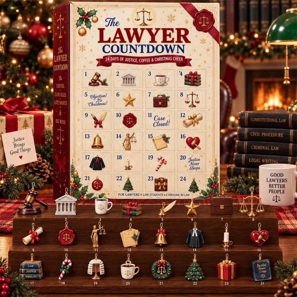 The Lawyer Countdown Advent Calendar 2026 24 Days Of Legal Themed Christmas Ornaments