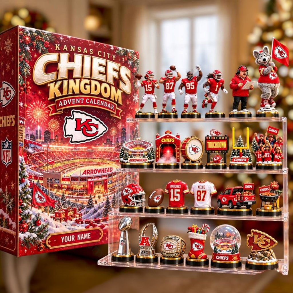 Custom Kansas City Chiefs Christmas Advent Calendar Collectible Christmas Ornaments Chiefs Merch