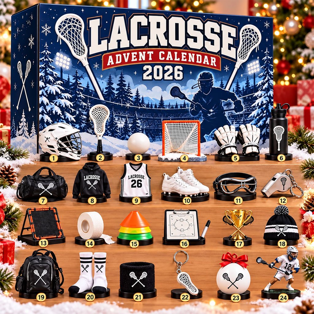Lacrosse Advent Calendar 2026 Christmas Countdown Box Ornament Gift For Lacrosse Lovers
