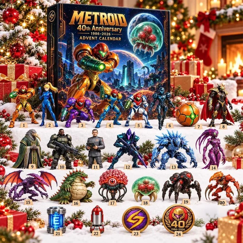 Metroid 40th Anniversary Advent Calendar 2026 Surprises Box Christmas Ornaments Metroid Merch
