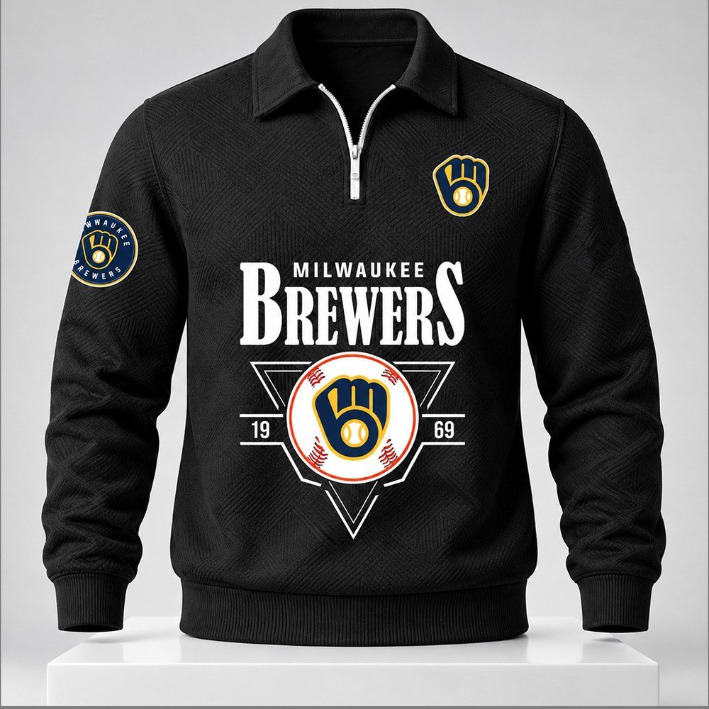 Milwaukee Brewers Merch Brewers 2026 Est 1969 Zip Polo Sweatshirt Brew Crew Gifts