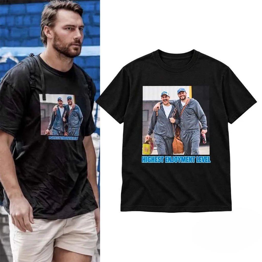 Brock Wright Highest Enjoyment Level Detroit Lions Sam LaPorta Shirt Gift For Football Fans