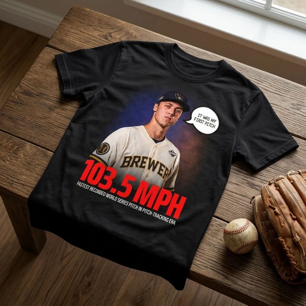 Jacob Misiorowski 103.5 MPH Record Graphic T-Shirt Brewers World Series Merch Baseball Gifts