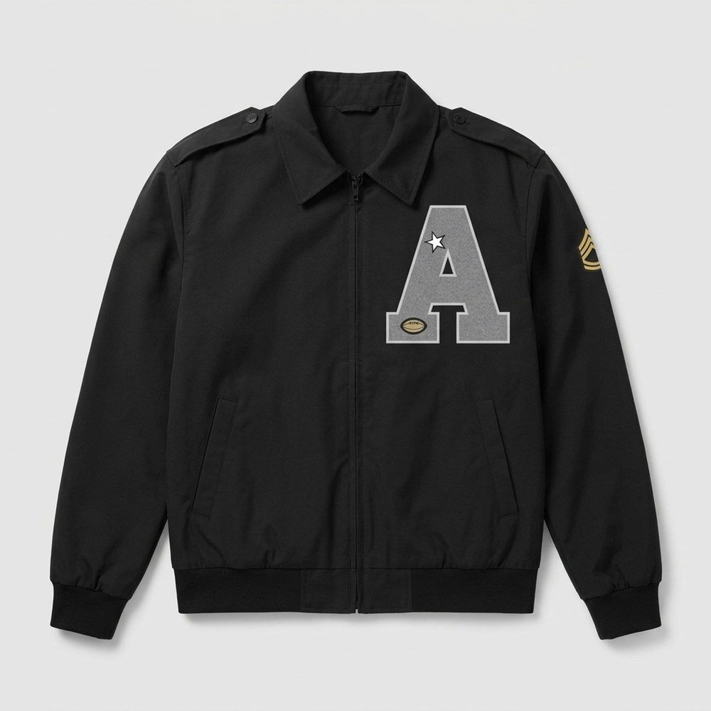 Army Black Knights Merch Army Black Knights Letter A Bomber Jacket Game Day Outfit