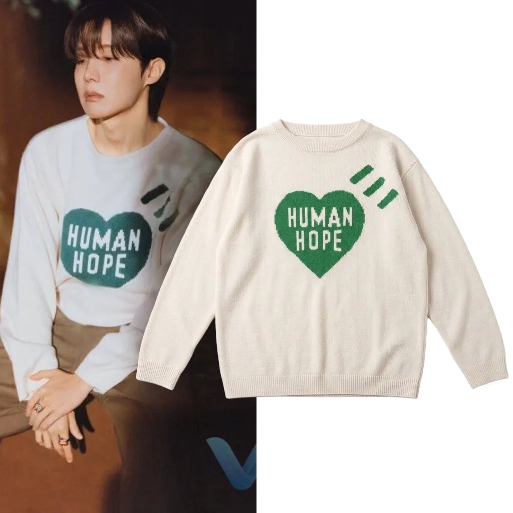 BTS J Hope Human Made Human Hope Heart Sweater BTS Merch Christmas Gift For Kpop
