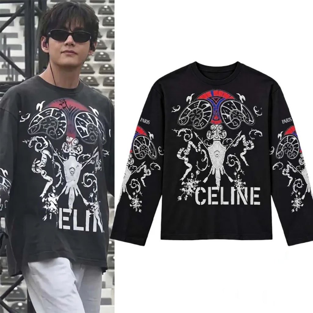 BTS Taehyung V Buenos Aires Day 2 CELINE Un Nom Un Long Sleeve Shirt BTS Tour Merch 2026
