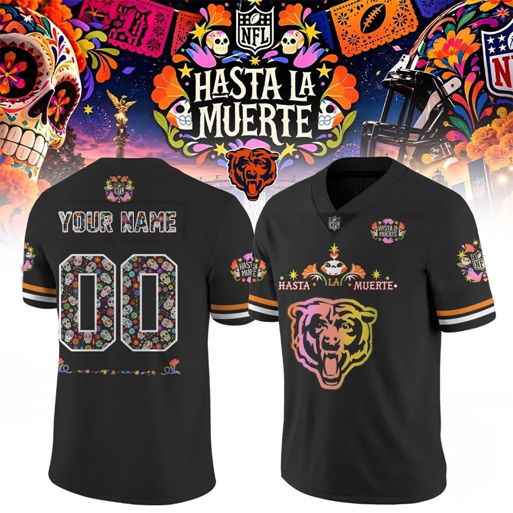 Personalized Chicago Bears Merch Hasta la Muerte 2026 Football Jersey Unique Chicago Bears Gift