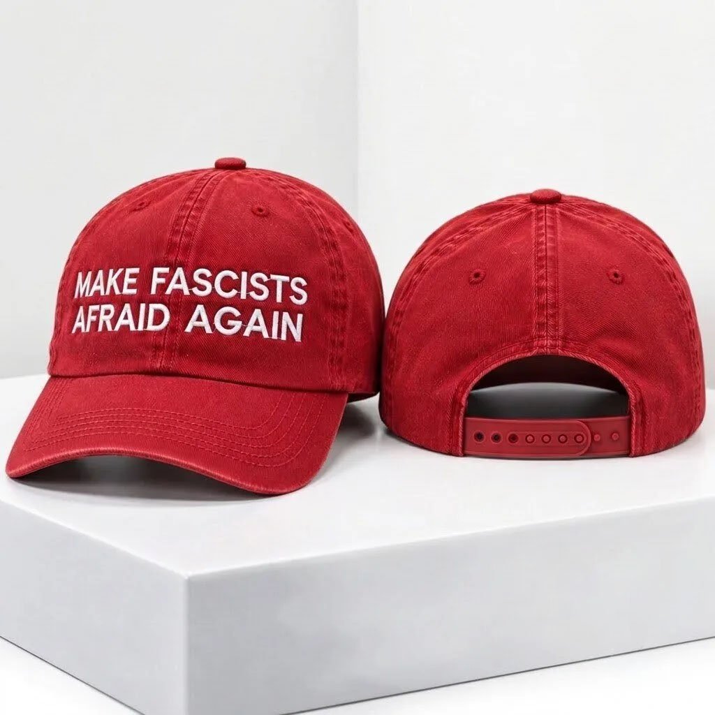 Make Fascists Afraid Again Hat Embroidered Anti-Fascist Baseball Cap Political Activist Gifts