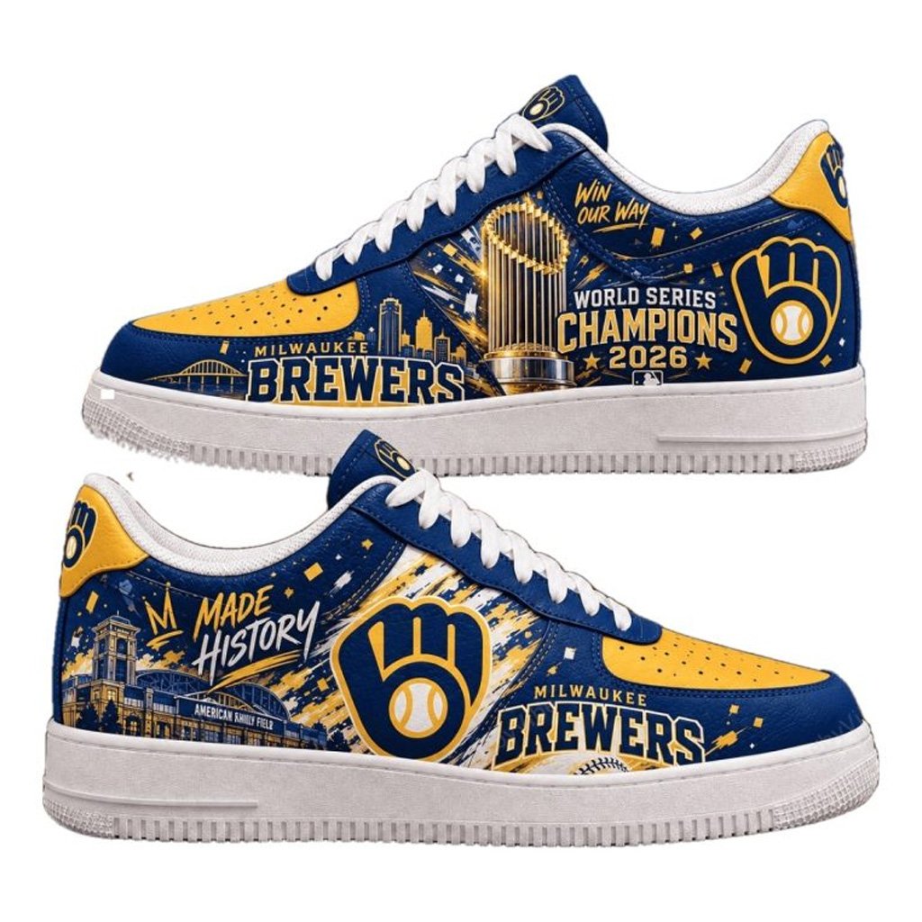 Milwaukee Brewers World Series Champions 2026 Shoes Made History Sneakers Brewers Merch Gifts