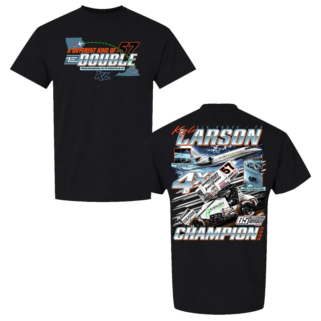Kyle Larson Merch 2026 A Different Kind of Double T-Shirt Kyle Larson 4x Champion Shirt Black