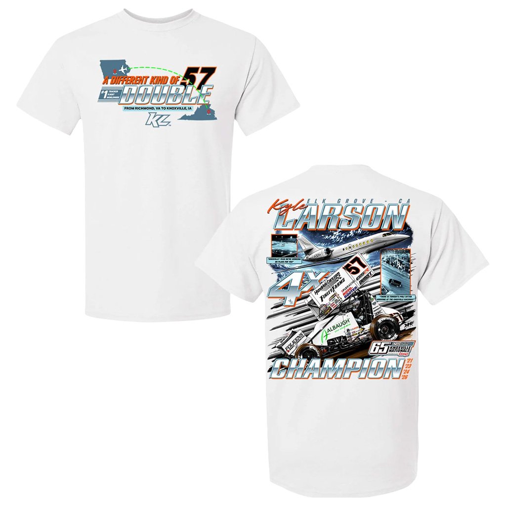 Kyle Larson Merch 2026 A Different Kind of Double T-Shirt KL 4x Champions Tee White Fan Apparel